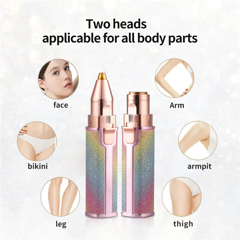 2 In 1 Rechargeable Flawless Eyebrow Hair Remover & Facial Hair Trimmer