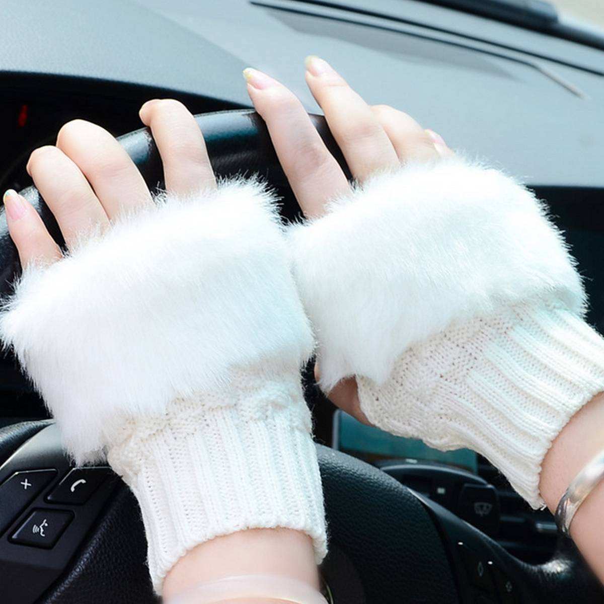 “Winter Wool Fingerless Gloves – Warm Knitted Mittens”