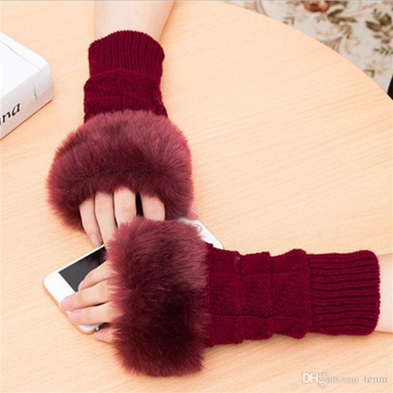 “Winter Wool Fingerless Gloves – Warm Knitted Mittens”
