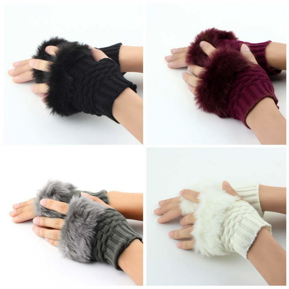 “Winter Wool Fingerless Gloves – Warm Knitted Mittens”
